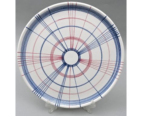   Tortenplatte, Marwitz, HB-Werkstätten für Keramik, um 1990  Entwurf Form und Dekor Hedwig Bollhagen 1930. Keramik, Dekor "F