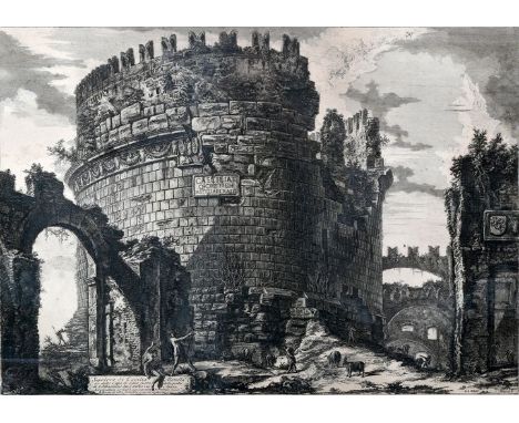   Piranesi, Giovanni-Battista. 1720 Mogliano bei Mestre - 1778 Rom  Grabmal der Cecilia Metella/ Sepolcro di Cecilia Metella.