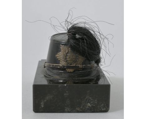   Briefbeschwerer, Sachsen, 19. Jh.  Platte Zöblitzer Serpentin, 2 x 8,6 x 5 cm, Eckabplatzung und Chip, Schaustück kgl. säch
