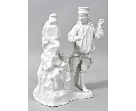   Porzellanfigur Einmannbohrer, Fürstenberg, 2. H. 18. Jh.  Modell Simon Feilner, aus der Serie "Große Bergbande". Porzellan,