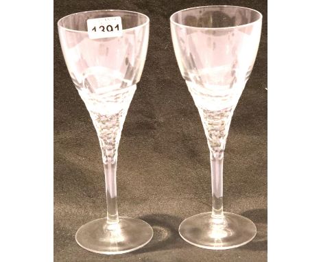 Large pair of contemporary wine glasses, unmarked, H: 25 cm. P&amp;P Group 3 (£25+VAT for the first lot and £5+VAT for subseq