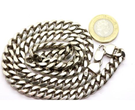 925 silver curb chain, 98g, L: 55 cm. P&amp;P Group 1 (£14+VAT for the first lot and £1+VAT for subsequent lots) 