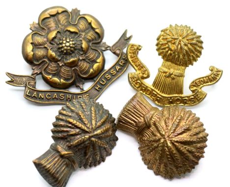 Five British Yeomanry Cap Badges. P&amp;P Group 1 (£14+VAT for the first lot and £1+VAT for subsequent lots) 