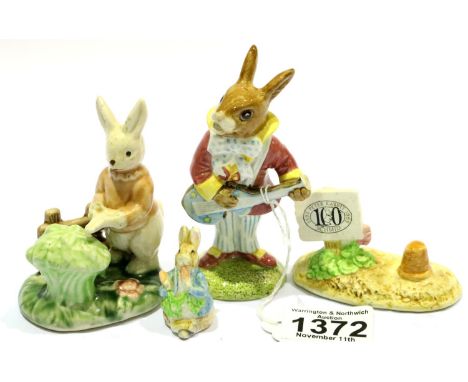 Peter Rabbit 100 years of Peter Rabbit ceramic sign, Bunnykins Mr Bunnybeat and two others. P&amp;P Group 2 (£18+VAT for the 