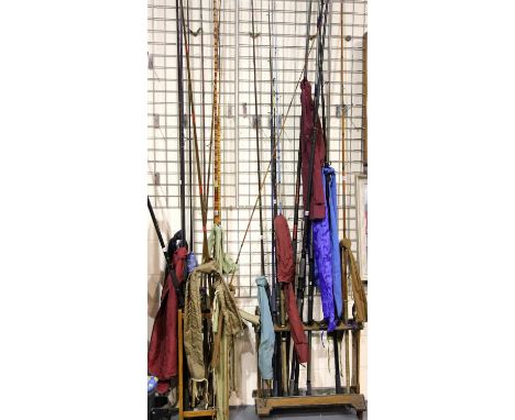 Seven split cane and fibreglass match rods to 13 ft. P&amp;P Group 3 (£25+VAT for the first lot and £5+VAT for subsequent lot