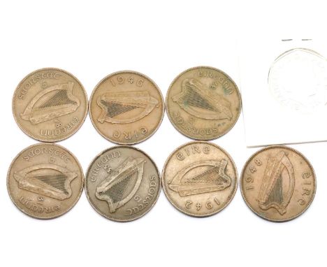 2012 Olympic 50p and seven Irish pennies, 1928/31/33/37/42. P&amp;P Group 1 (£14+VAT for the first lot and £1+VAT for subsequ
