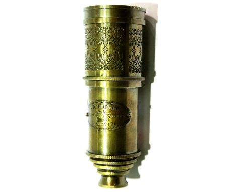 Brass marine four draw telescope, marked Victorian, L: 50 cm. P&amp;P Group 3 (£25+VAT for the first lot and £5+VAT for subse