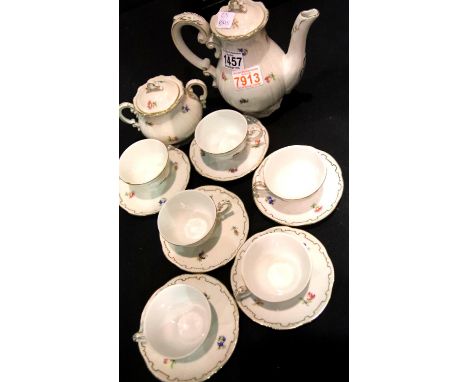 Antique ceramic hand painted coffee set. Not available for in-house P&amp;P 