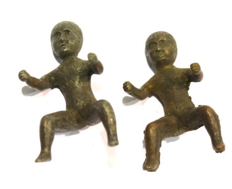 Two cast metal seated figures, H: 6 cm. P&amp;P Group 1 (£14+VAT for the first lot and £1+VAT for subsequent lots) 