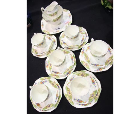 Alfred Meakin 21 piece tea service with a decorative floral pattern. Not available for in-house P&amp;P 
