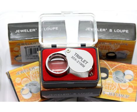 Five new boxed jewellers loupes. P&amp;P Group 1 (£14+VAT for the first lot and £1+VAT for subsequent lots) 