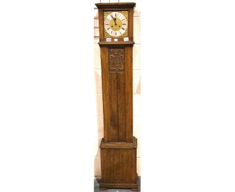 Oak longcase clock face and works. Not available for in-house P&PCondition Report: Clock is working, chime needs some attenti