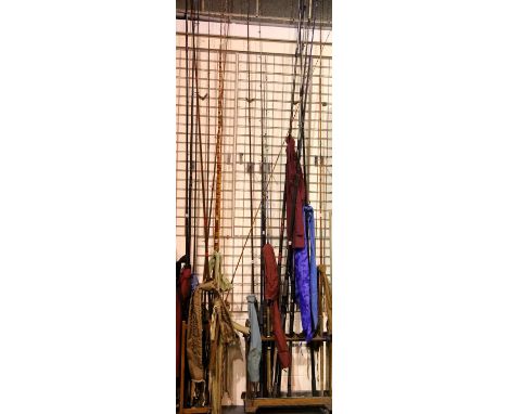 Hardy Lightweight 13 ft fibreglass fishing rod and Hardy bag, in poor condition. P&amp;P Group 3 (£25+VAT for the first lot a