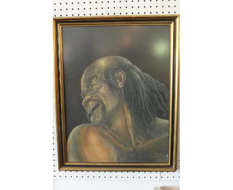 A 20th century Taiwanese  oil on board, depicting portrait of a man, 58 x 44cm 