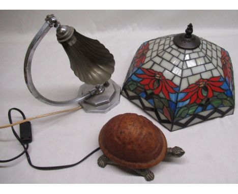Tiffany style glass lampshade, Art Deco style desk lamp, lamp in the shape of a tortoise (3) 