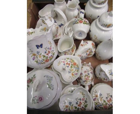 Aynsley Cottage Garden strawberry dish, cream and sugar, pair of matching ginger jars, matching jardinière and quantity of ma