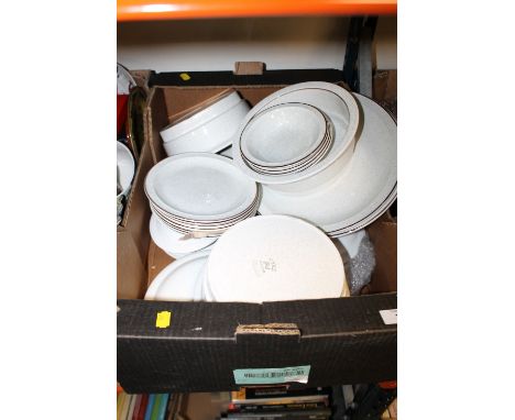 A TRAY OF RETRO POOLE DINNERWARE 