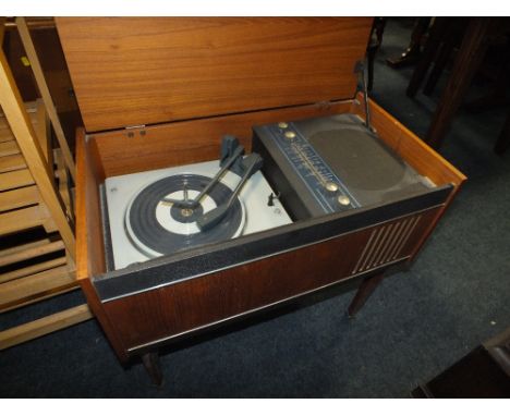 A RETRO TEAK CASED 'BSR' RECORD PLAYER