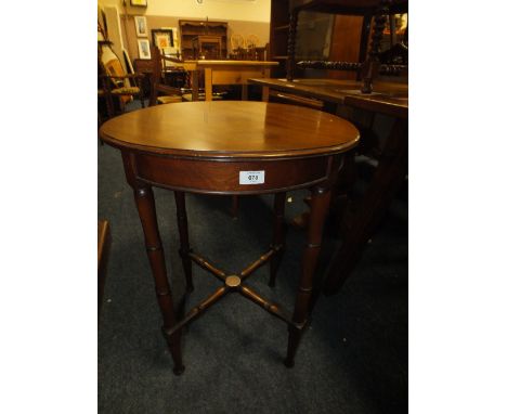 TWO MAHOGANY OCCASIONAL TABLES AND A PART CLOCK (3)