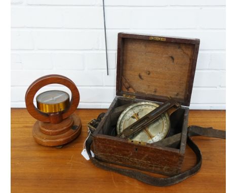 Kelvin &amp; James White Ltd, Glasgow compass, No. 2000 together with a Griffin &amp; Tatlock compass, (2) 