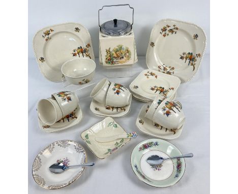 A collection of vintage ceramics to include Royal Staffordshire teaware, Midwinter Porcelain Burslem biscuit barrel and Crown