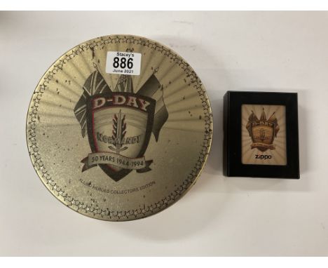 A cased 1994 Zippo lighter presentation set to commemorate 50 years since D-Day landings plus an additional commemorative Zip