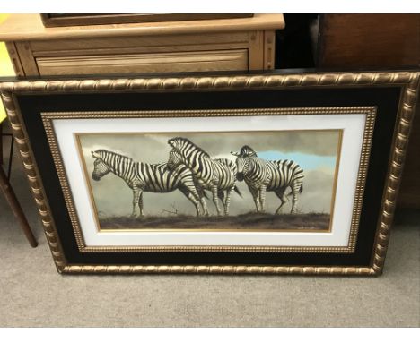 A Giclee print in colour on paper with deckled edges hand signed by the artist Andrew Bone in pencil. The title is 'On the Ri