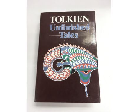 A first edition hardback book of 'Unfinished Tales' by JRR Tolkien.