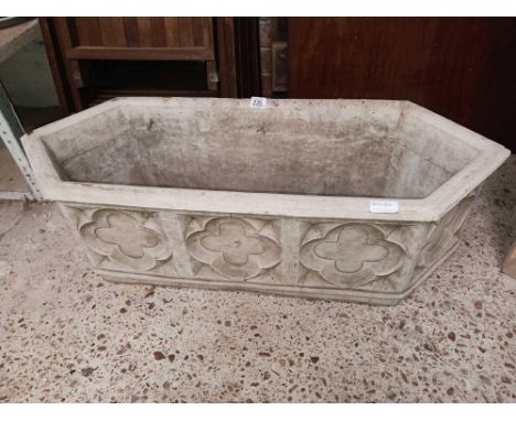 RE CONSTITUTED STONE TROUGH, 35" LONG, 13" WIDE, 10" DEEP