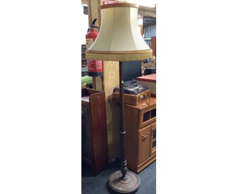 MAHOGANY STANDARD LAMP &amp; SHADE
