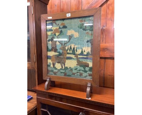 TAPESTRY FIRE SCREEN OF DEER'S