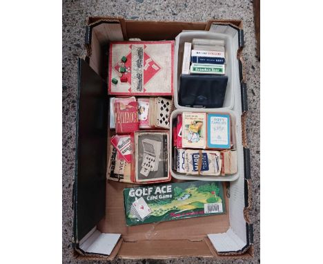 CARTON OF MISC VINTAGE PLAYING CARDS &amp; OTHER CARD GAMES