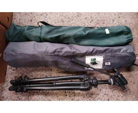SLIK CAMERA TRIPOD &amp; 2 FOLDING CHAIRS IN BAGS