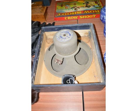 Foster FHT-6 Horn Tweeter by Foster Electric Co. Ltd., made in Japan; together with Goodman's speaker, 5w 15 ohms, model Audi
