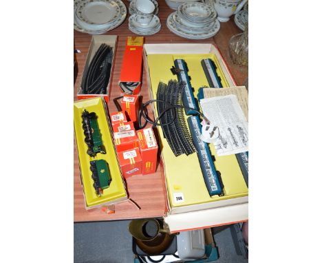 A Hornby Inter-City Express set, R.504; together with Princess Loco 46205; a mineral wagon; a fish van; etc. (9)