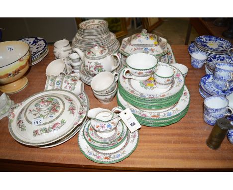 A quantity of Spode 'Chinese Rose' pattern dinner ware; and a part 'Indian Tree' pattern tea and dinner service by Johnson Br