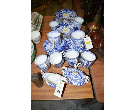 A Royal Crown Derby blue and white 'Mikado' part afternoon tea set.