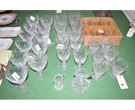 Cut glassware, by Webb Corbett; together with two cream jugs. (25)