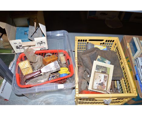 Two boxes of various tools; etc. 