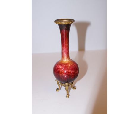 Oriental enamel bud vase 