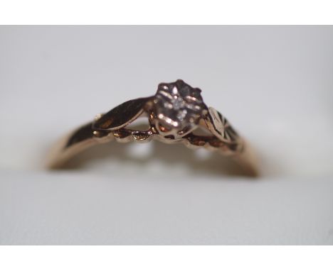 9ct Gold diamond solitaire ring 