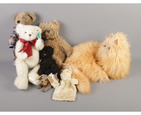 A collection of stuffed animals including Bearington, Chad Valley and Daylesford examples.  