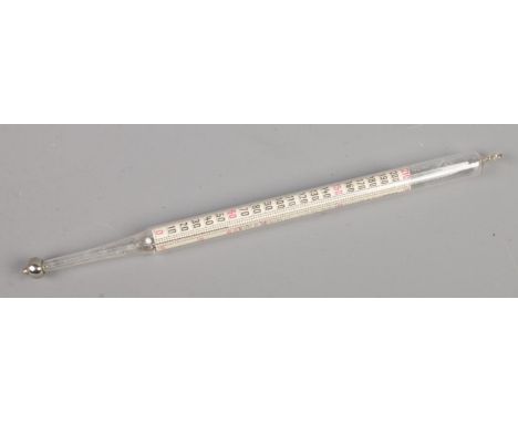 A vintage dairy thermometer, made for Thomas Bradford &amp; Co, London.  