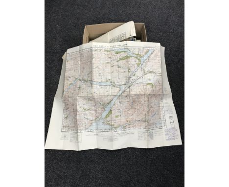 A box of Ordnance Survey maps