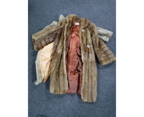 A Canadian fur coat and a simulated fur coat 