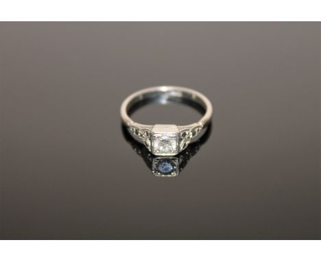 A platinum diamond solitaire ring, size N/O