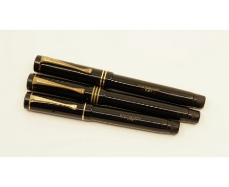 Soennecken piston fill lot of 500 series pens (3). The lot consists of a 506 (fine nib), 507 (extra fine nib) and 510 (extra 