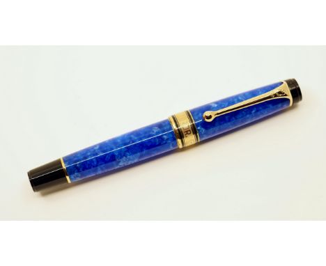 Aurora Optima Mare model limited edition fountain pen, new in original box with outer sleeve and papers. The pen is part of a