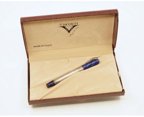 Visconti Rinascimento rollerball pen in Cobalt Star Dust, with original box, booklet and outer box. The Cobalt Blue Star Dust