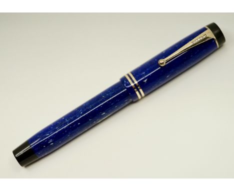 Parker Duofold Streamlined Lapis Senior pen with stunning colour. This bright example of a Lapis Lazuli Senior shows some dar